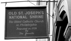 the sign outside of the old st. joseph's church