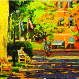 a painting of washington square